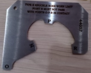 (W635) E Coupler Knuckle Nose Worn Limit Gage